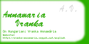 annamaria vranka business card